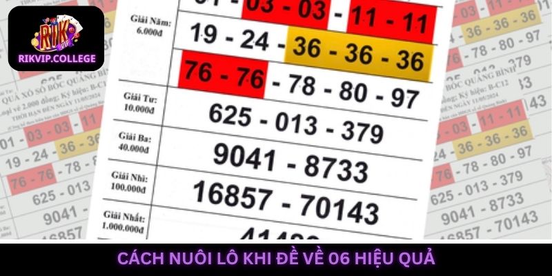 Kinh nghiệm nuôi lô khi đề về 06 hiệu quả cho bet thủ