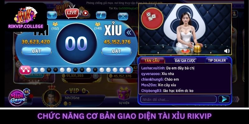 Nắm rõ chức năng cơ bản trên giao diện chơi tài xỉu