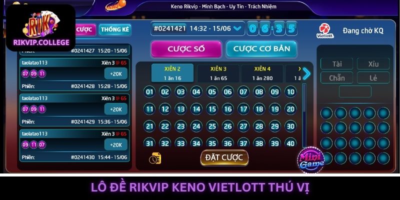 Trải nghiệm Keno Vietlott với cách chơi hiện đại thưởng lớn